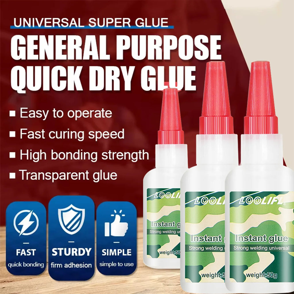 LOOLIFL Cyanoacrylate Super  Glue Welding 50ml Instant Fast Adhesive Universal Welding Super Glue Plastic Wood Metal Rubber