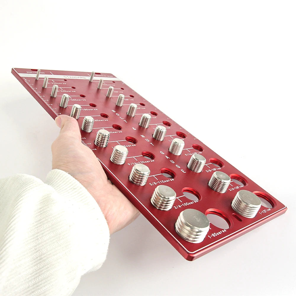 Nut and Bolt Thread Checker Set 22 Thread Identifier Gauge Inch Metric Size Precise Screw Size and Thread Gauge Measuring Tool