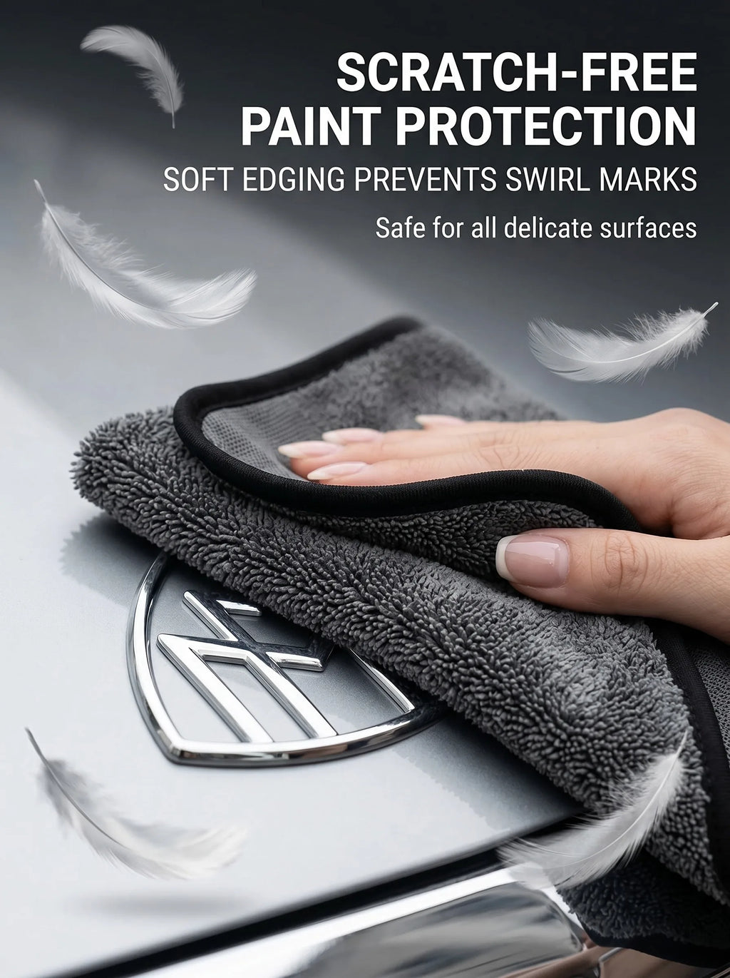 5PCS 600GSM Microfiber Car Wash Towel Lint Free Edgeless Scratch Free Ultra Absorbent Auto Detailing Drying Cleaning Cloth