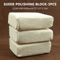 SEAMETAL 3pcs Car Detailing Suede Sponge Polishing Applicator Use With Ceramic Coating for Car Paint Metal Rubber Glass Cleaning