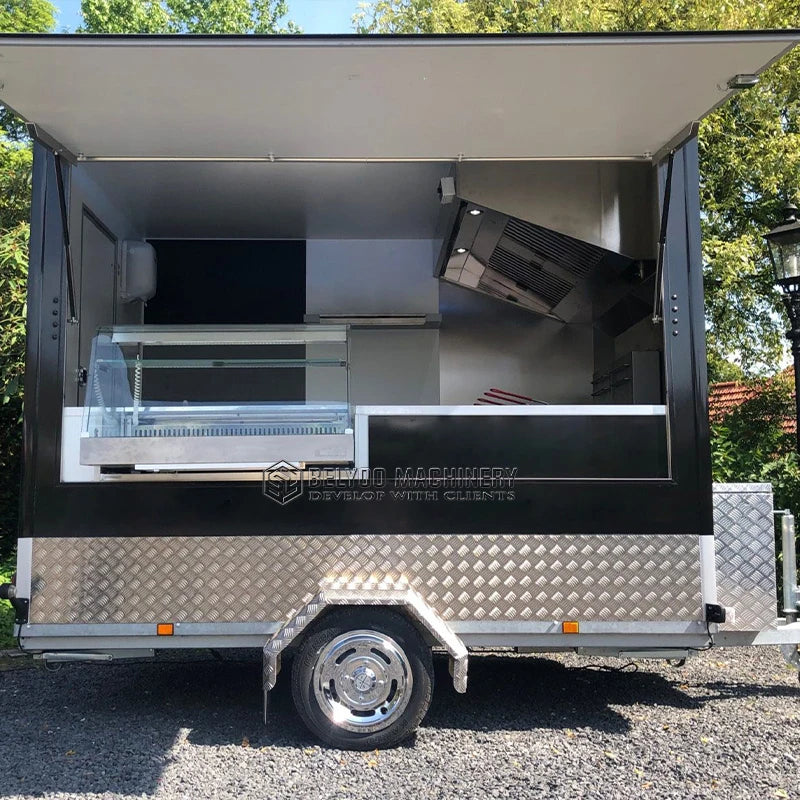Belyoo 2026 9.8ft Street Food Trailer Mobile Hot Dog Stand Food Truck With Full Kitchen Juice Vending Trailer Ice Cream Truck