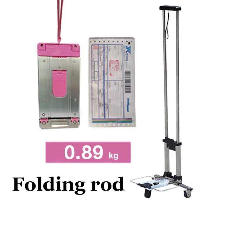 Full folding trolley stainless steel luggage car go to school Trolley bag travel carry suitcase shopping carts Phone holder