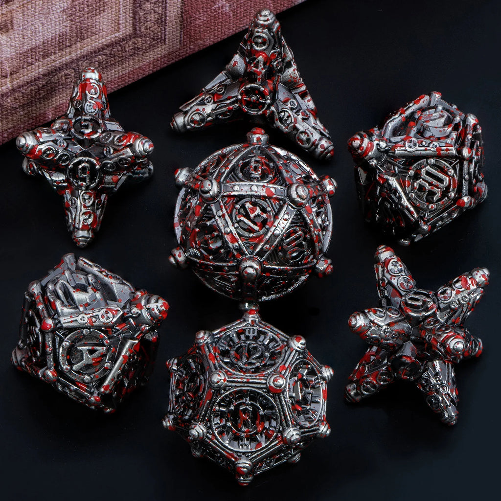 Metal DND Dice Set D&D Polyhedral Dice for Dungeon and Dragon D and D Dice Set RPG Role Playing Games D20 D12 D10 D8 D6 D4