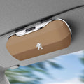 For Peugeot Car Sunglasses Holder, ABS Visor Glasses Case Clip Carbon Fiber Texture Car Sun Visor Glasses Box Storage