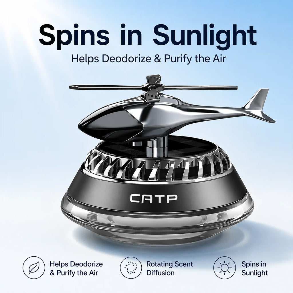 Solar-powered Car Air Freshener Helicopter-style Car Perfume Car Fragrance Odor Remover Long-lasting Light Scent