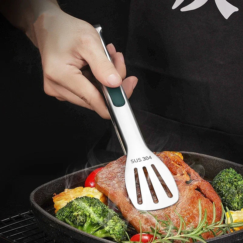 7/9/12Inch Anti-Slip Stainless Steel Kitchen Food Tongs Grill Meat Bread Serving Clip Barbecue Buffet Clamp Cooking Accessories