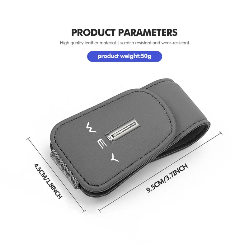 For WEY Car Visor Glasses Clip Leather Hidden Card Slot Organizer Tank 300 VV6 VV5 VV7 GT Mocha Splash Guard Mudguards