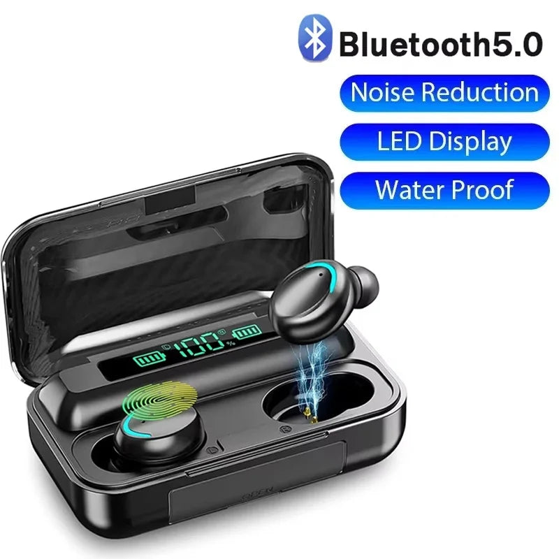 TWS Wireless Bluetooth 5.0 Earphones LED Display Sport Headset Power Display Waterproof For Android Mobile Phone Sport Accessory