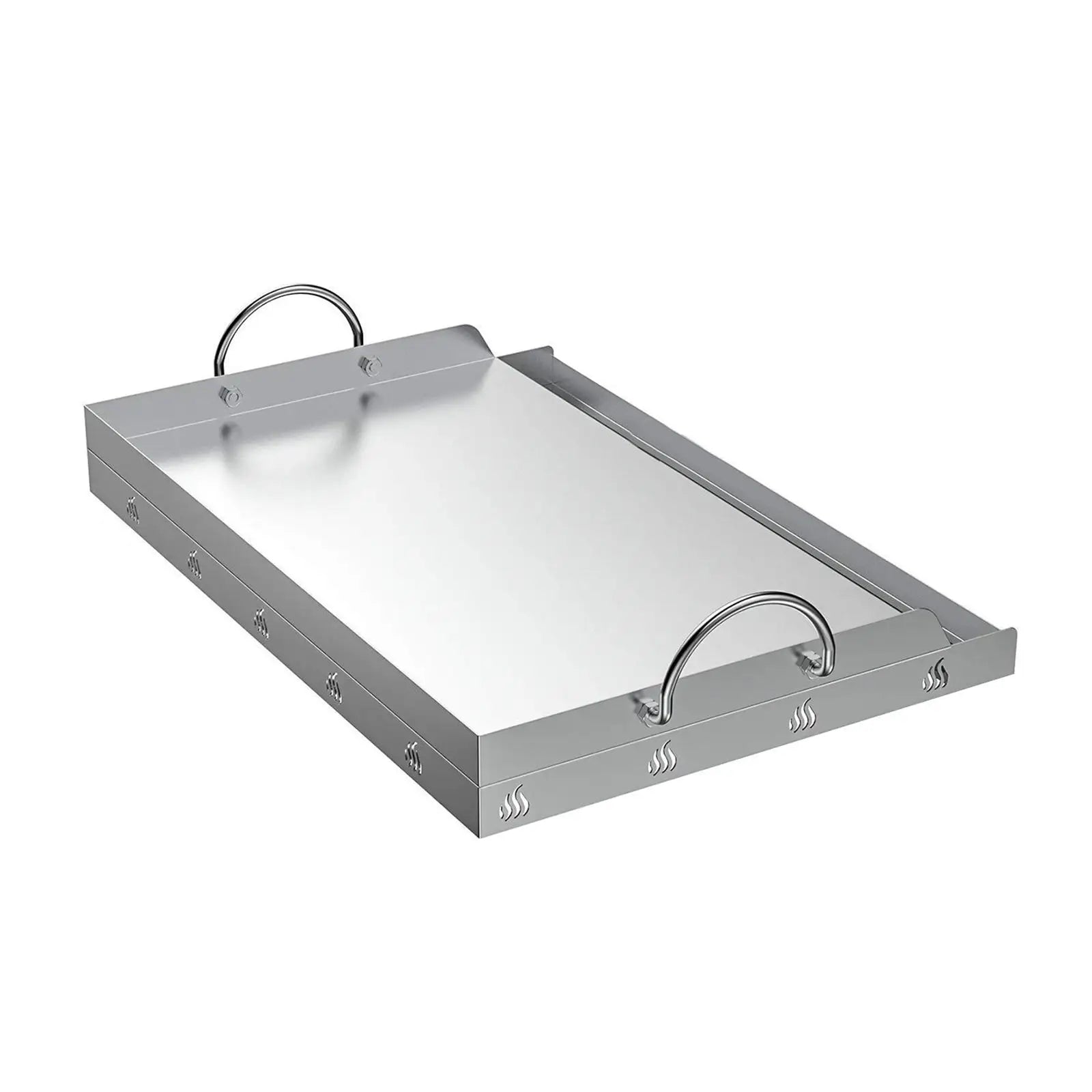 Stainless Steel Cooking Griddle Portable Flat Grill Plate Outdoor BBQ Cooking Tools for Gas Grill Kitchen Barbecue Picnic Kit