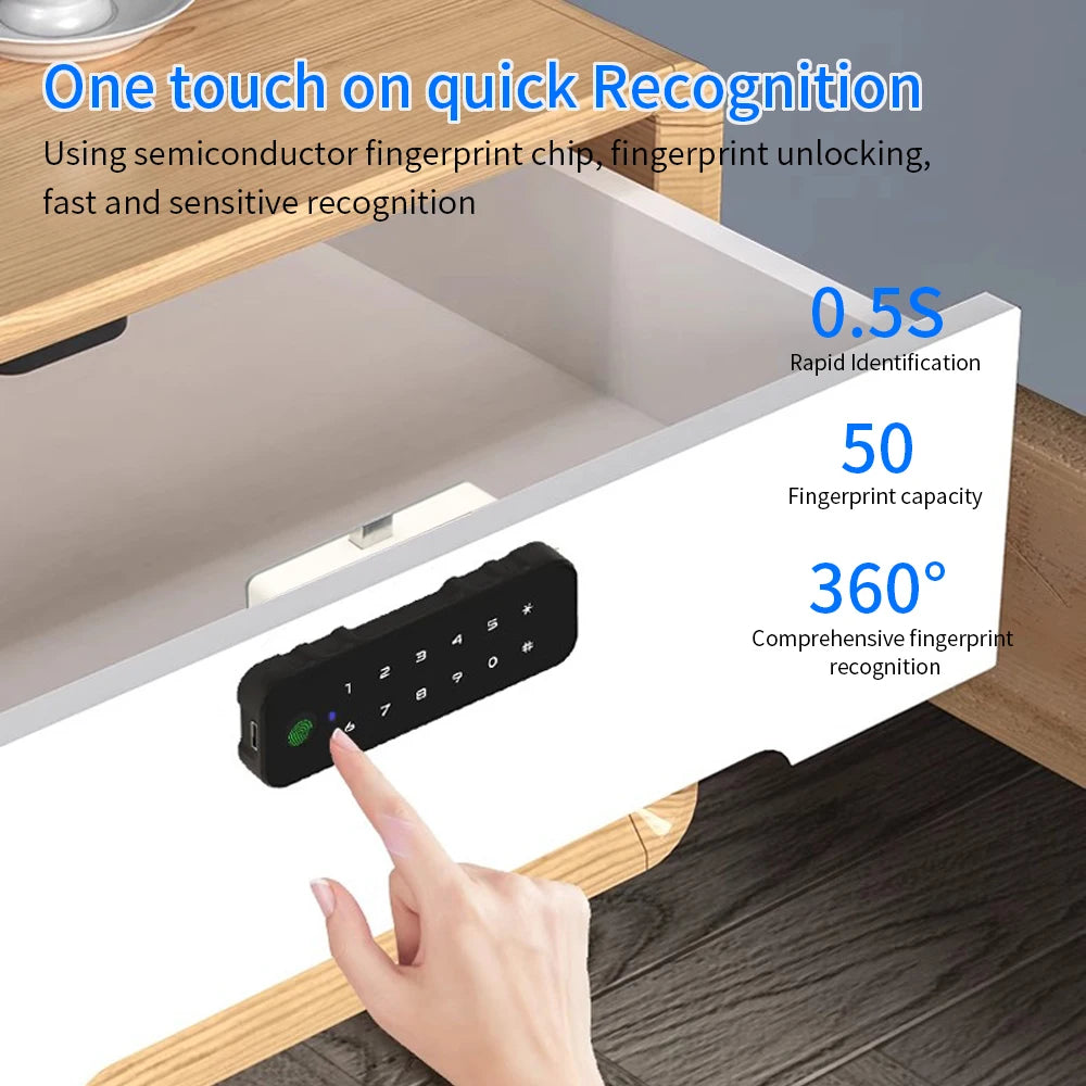 Tuya Smart Fingerprint Lock Electric Biometric Drawer Lock Fingerprint Tuya APP Unlock Smart Door Lock for Drawer Cabinet Locker