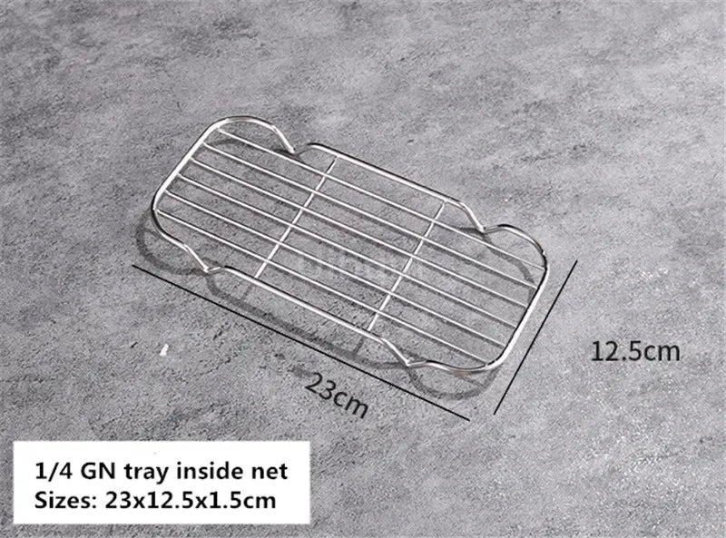 stainless steel GN tray rack BBQ Grill Meshes Oven Net Wire Steaming Kebab Barbecue Mesh Kitchen bread cold rack Baking rack