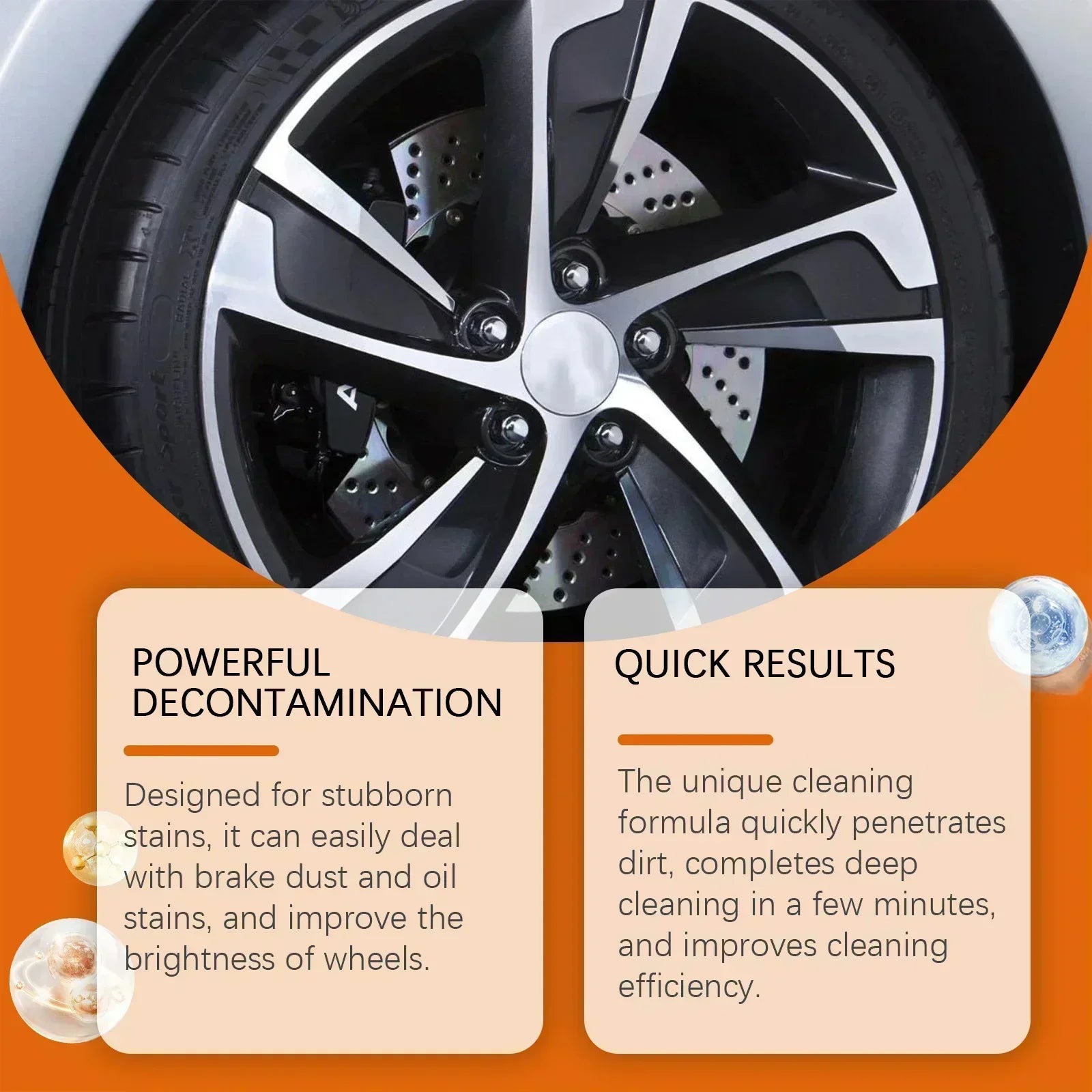 1Pcs Car 100ml Tire Stain Removal Liquid Wheel Surface Cleaning Spray Professional Rim Dust Wash Gloss Enhancer Tool Accessories