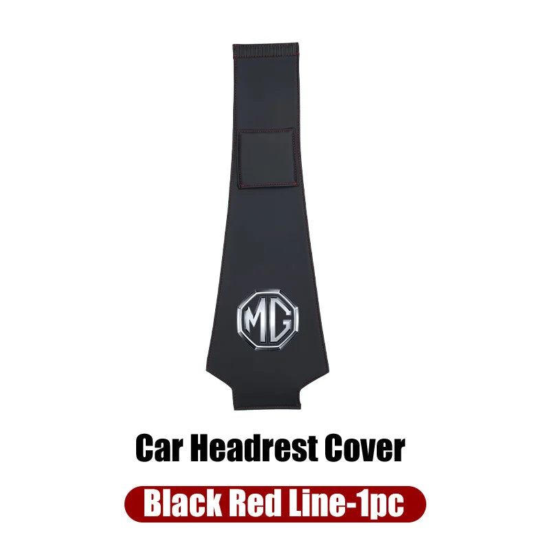 Car Headrest Storage Cover Leather Neck Pillowcase For Morris Garages MG 6 3 5 7 TF ZR ZS HS GS GT Hector RX5 RX8 350 550 Gundam