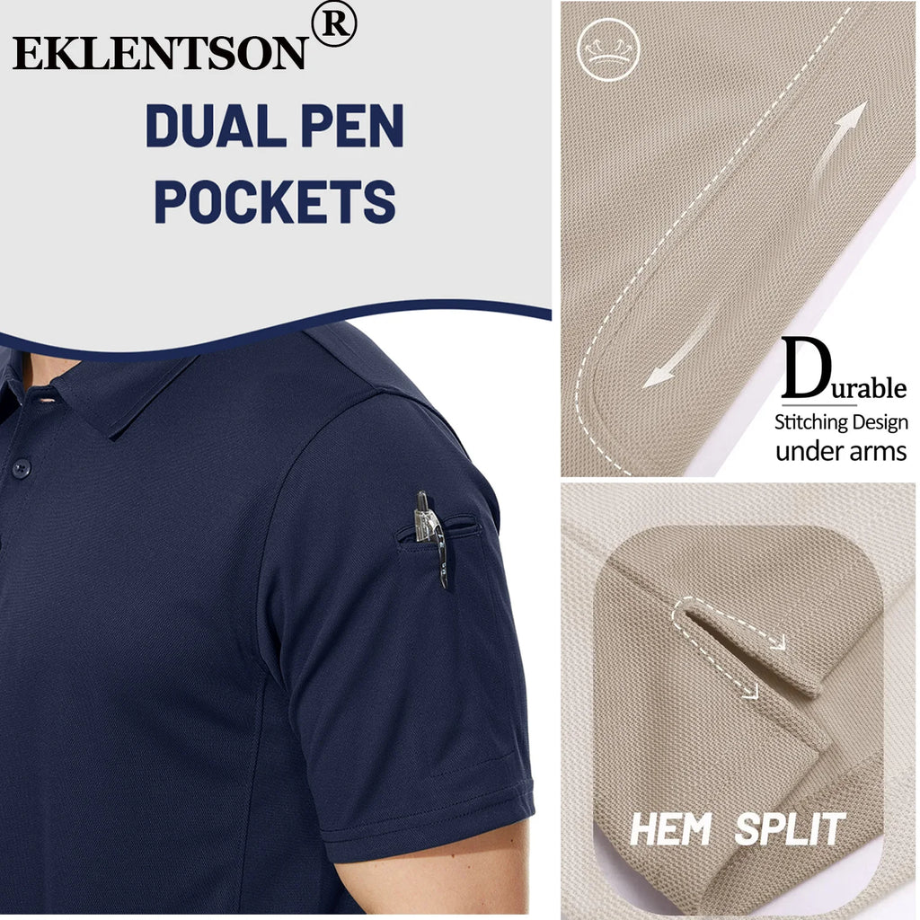 EKLENTSON Mens Work T Shirt Short Sleeve Outdoor Breathable Climbing Hiking Fishing T-Shirt Training Tee Tops