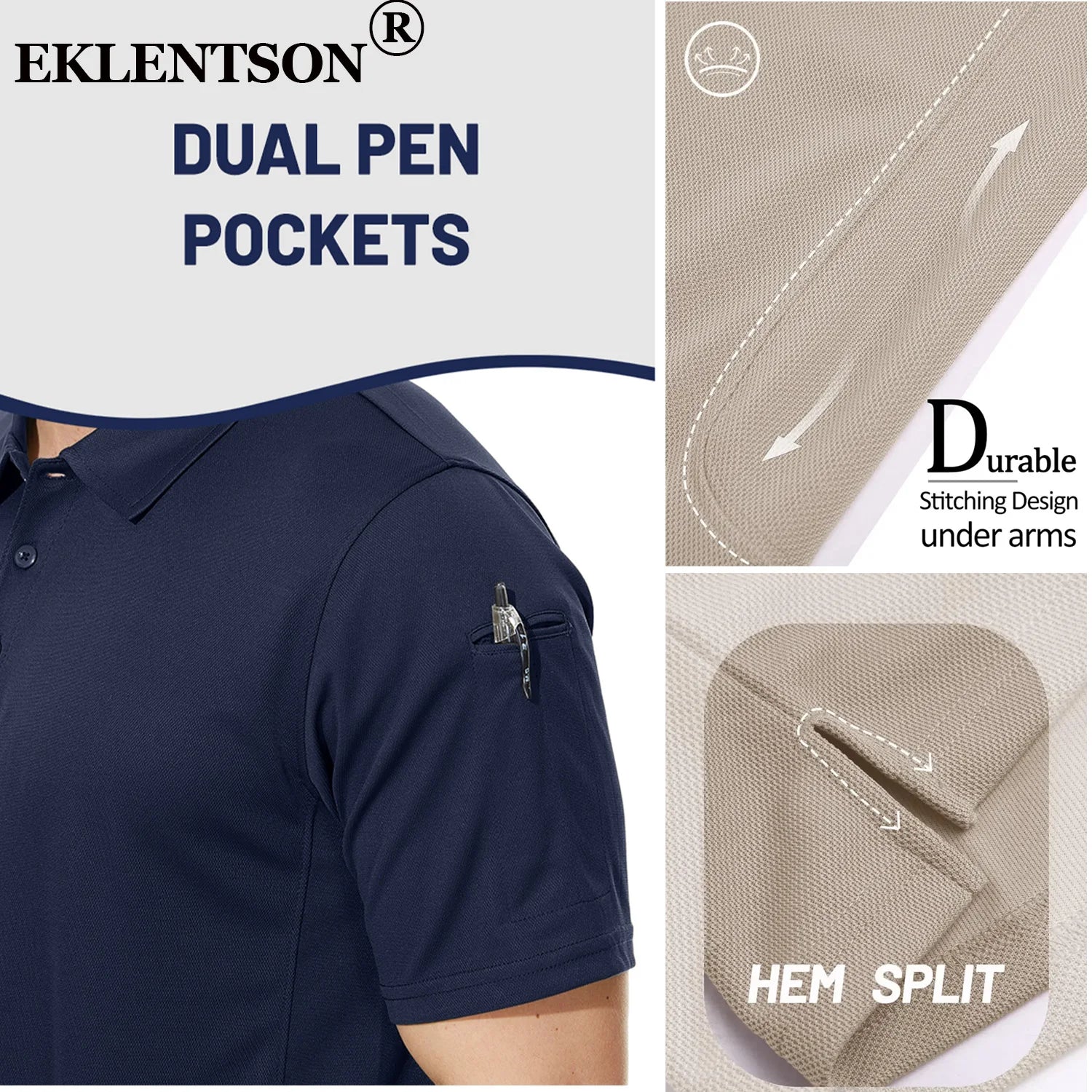 EKLENTSON Mens Work T Shirt Short Sleeve Outdoor Breathable Climbing Hiking Fishing T-Shirt Training Tee Tops