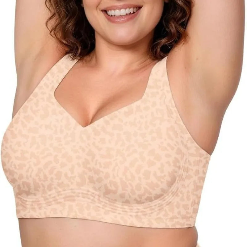 Leopard Jelly Bras No Underwire Push Up Wireless Bra Seamless Lift Bras Full Coverage Bralette Everyday Brassiere Plus Size