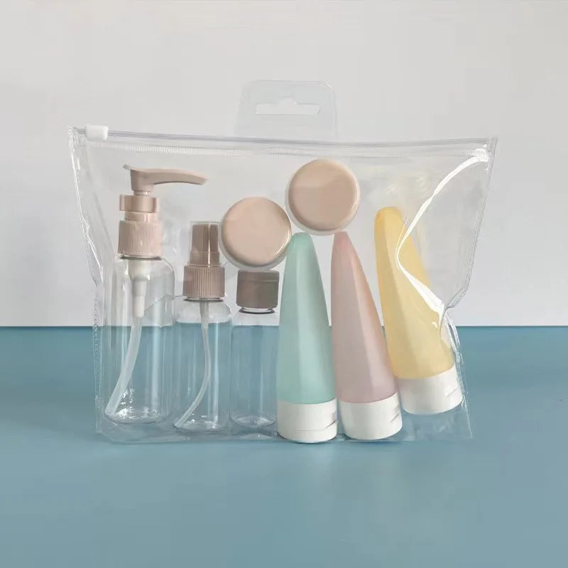 3/11Pcs Travel Bottles Set Refillable Cosmetic Containers Empty Spray Bottle Liquid Cream Lotion Dispenser Shampoo Squeeze Tube