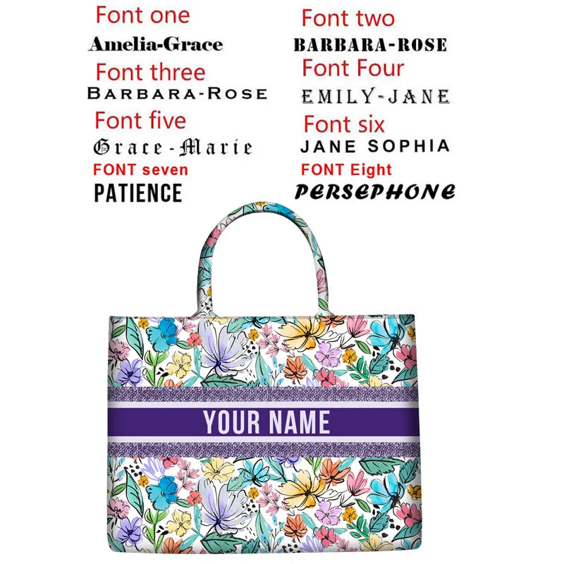 2026 New Personalized Custom Women's Tote Bag, Canvas Printed Handbag, Large Capacity Beach Bag