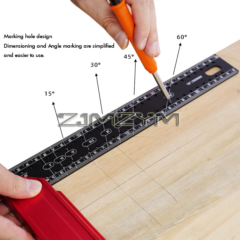 Aluminum Alloy Multi-angle Measuring Ruler Square Ruler Parallel Line Drawing Hole Scribing Ruler Layout DIY Tool отверстиями