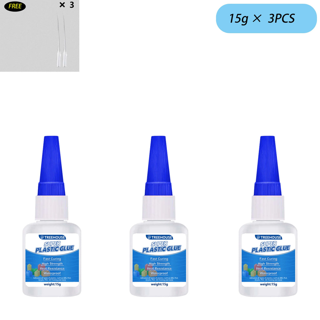1-4Pcs Super Plastic Glue, Fast Curing Waterproof Heat Resistant Adhesive for ABS, PVC, PLA, Acrylic, DIY Crafts & Toy Repairs