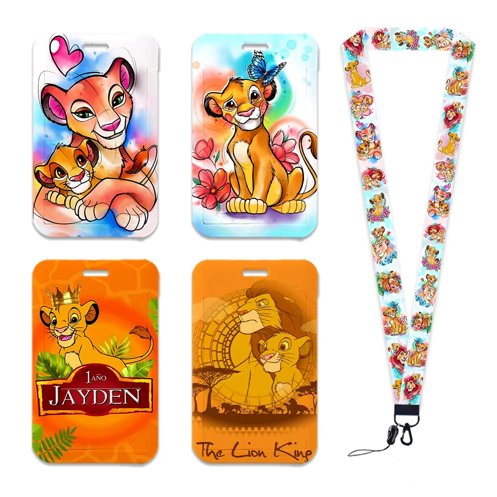 The Lion King Simba Disney Neck Strap Lanyard Movie Boys Card Cover Cartoon Badge Holder ID Card Students Hang Rope Gifts