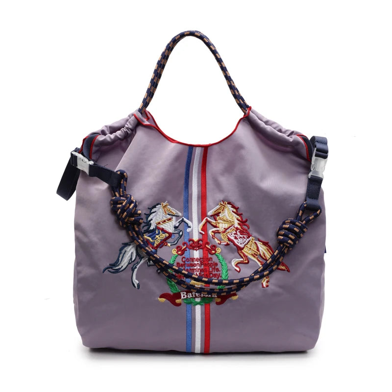 Fashionable Large Capacity Ma'am Canvas Bag 2025 New Cloth Shoulder Tote Bags Drawstring Shopping Handbag Thin Style Canvas Bag