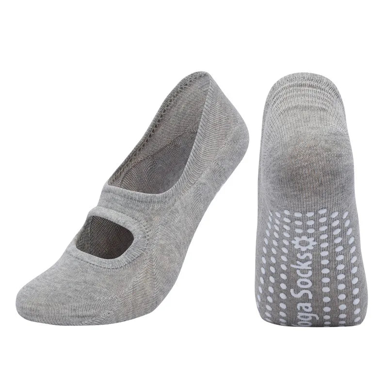 3 Pairs  Women Backless Yoga Socks Non-Slip Pilates Socks Invisible Floor Socks for Aerobics Dance Trampoline Fitness
