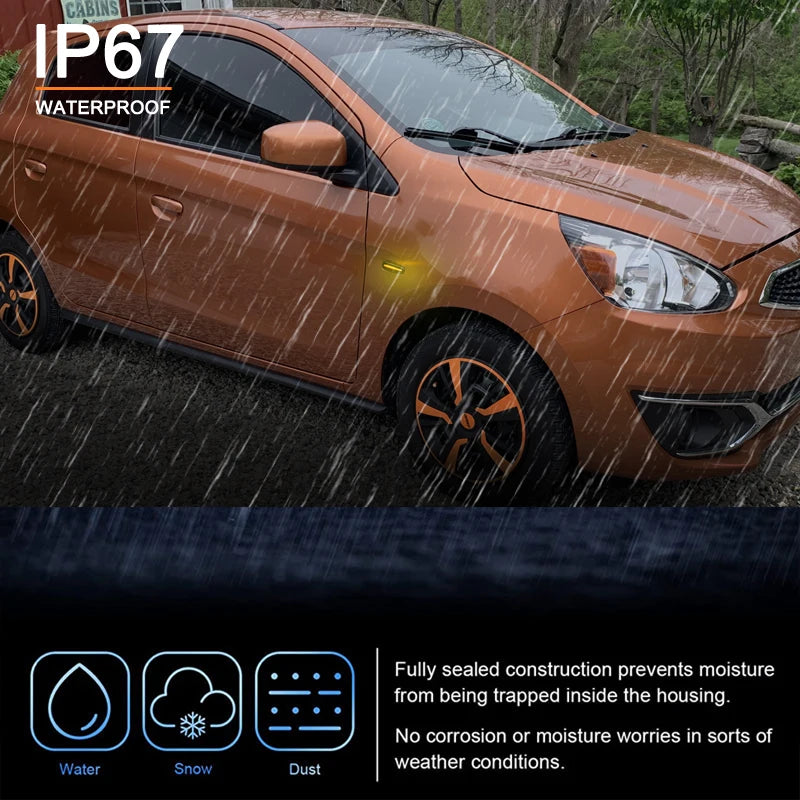 For Mitsubishi Lancer Galant Outlander ASX Mirage Attrage LED Side Marker Lamp Amber Side Fender Turn Signal Lights