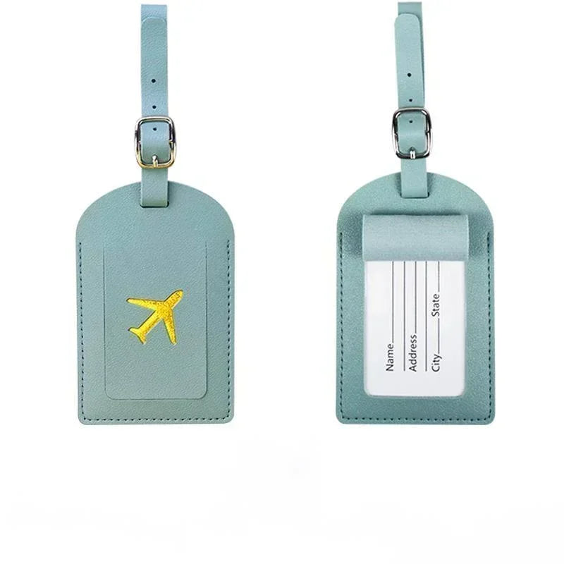 Handcrafted Leather Luggage Tags Personalized Suitcase Identifier ﻿Luggage Boarding Case Label Name ID Address Clip for Suitcase
