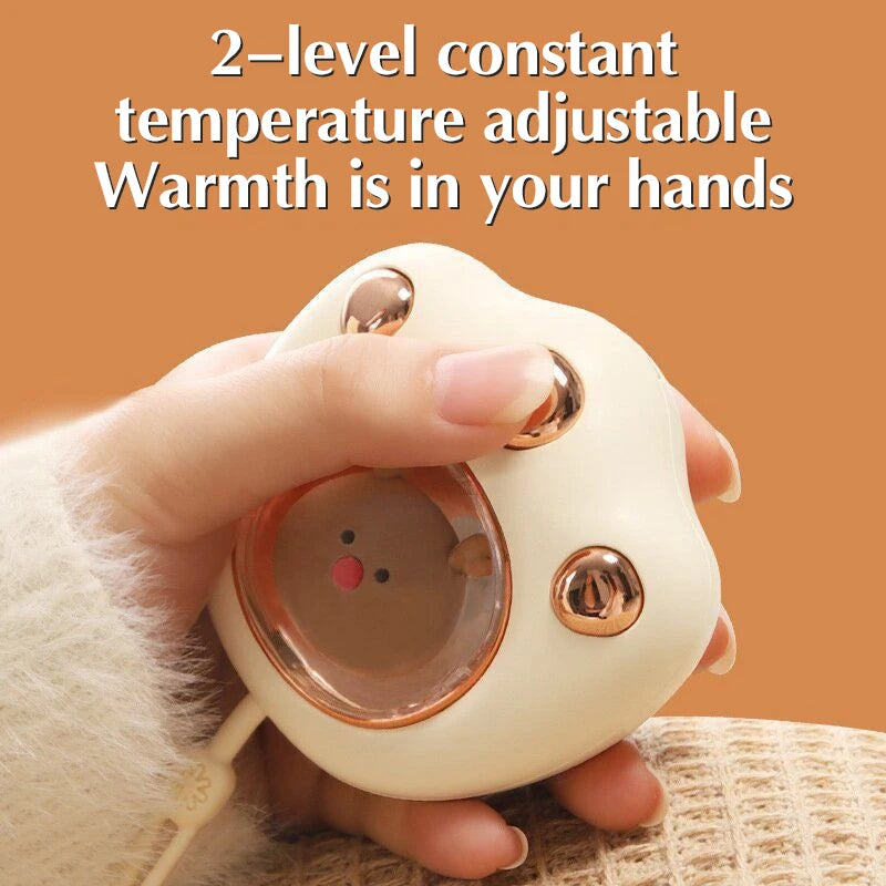 Hand Warmer Cat Paw Rechargeable Built-in Battery For Students Winer Fast Usb Heater Portable Warmer For Women's Hand