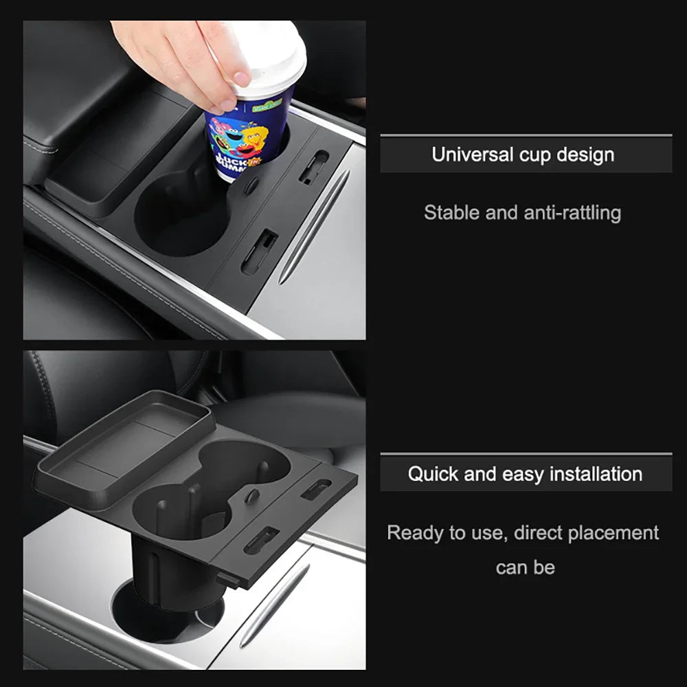 For Tesla Model Y Model 3 Highland Silicone Water Cup Holder Central Control Storage Box Drinks Holder Tray Car Accessories