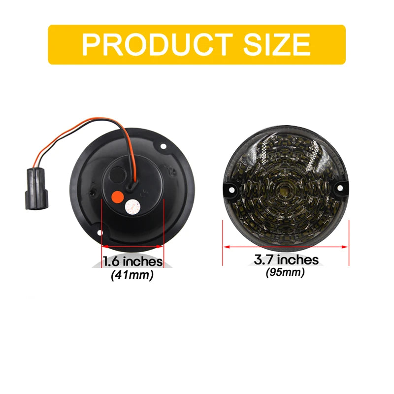 2Pcs 95mm Round Smoked Lens Tail Red Fog Light White Reversing Light For Land Rover Defender 2001-2016 Defender Cabrio 1990-2016
