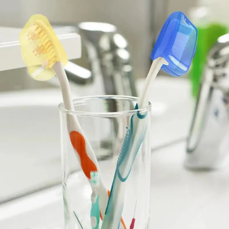 1/2pcs Travel Toothbrush Head Covers Toothbrush Protector Cap Brush Pod Case Protective Portable Plastic Clip For Household