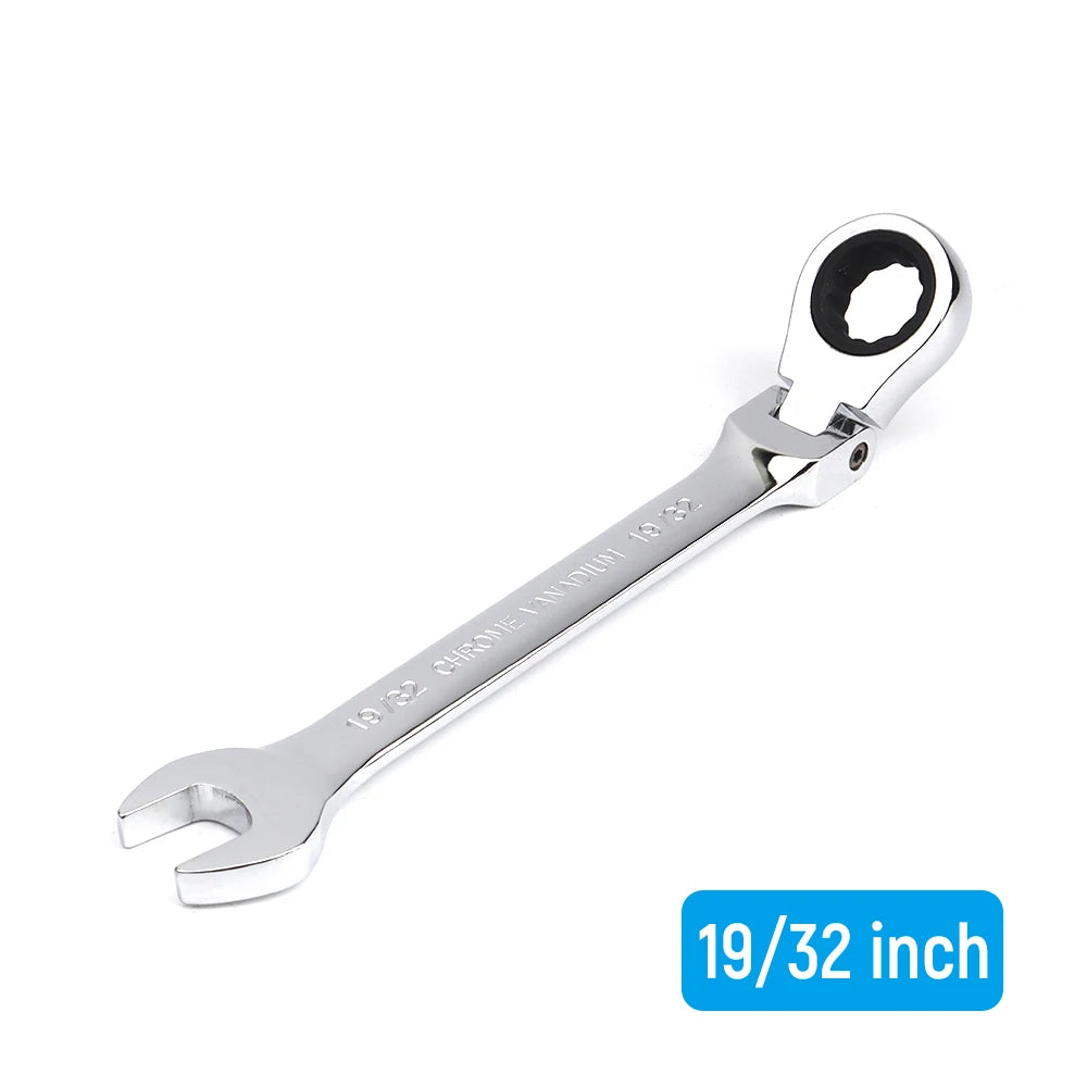 1/4-15/16 Inch 1-Piece Imperial Size Ratchet Wrench Set of Keys Spanner Flexible Head Universal Hand Tools Car Repair Tool