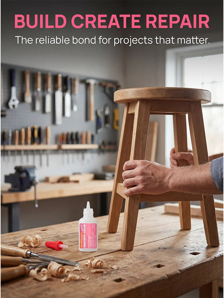 Multipurpose Welding Glue, Weather-Resistant Oil-Based Super Glue, Anti-Crack High Viscosity Adhesive for Indoor and Outdoor Use