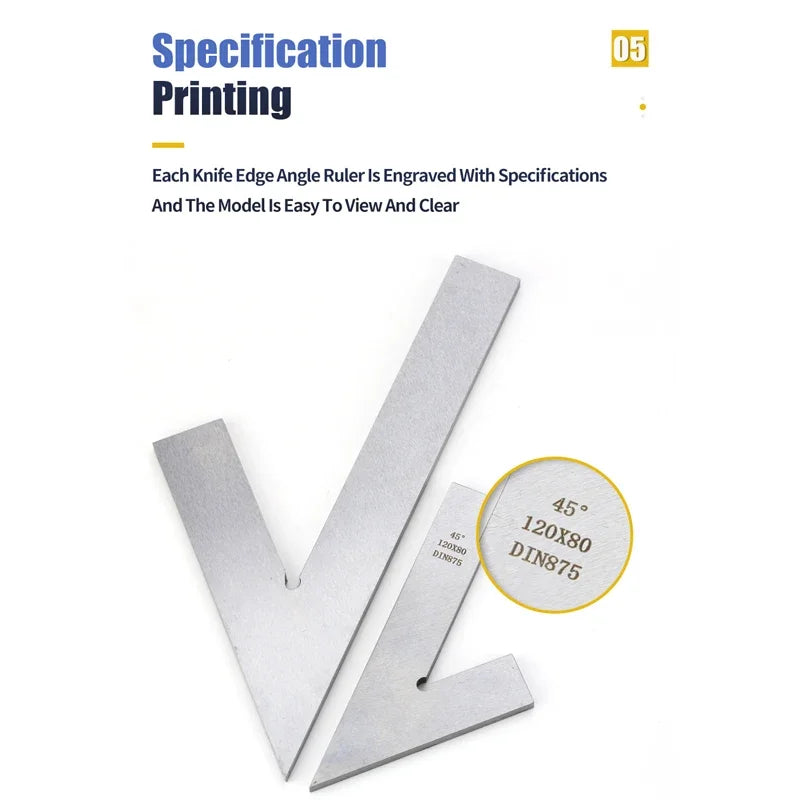 45 Degree Flat Edge Square Measuring Multi Angle Try Square Ruler Gauge Tool Squads Machinist Square With Base Set