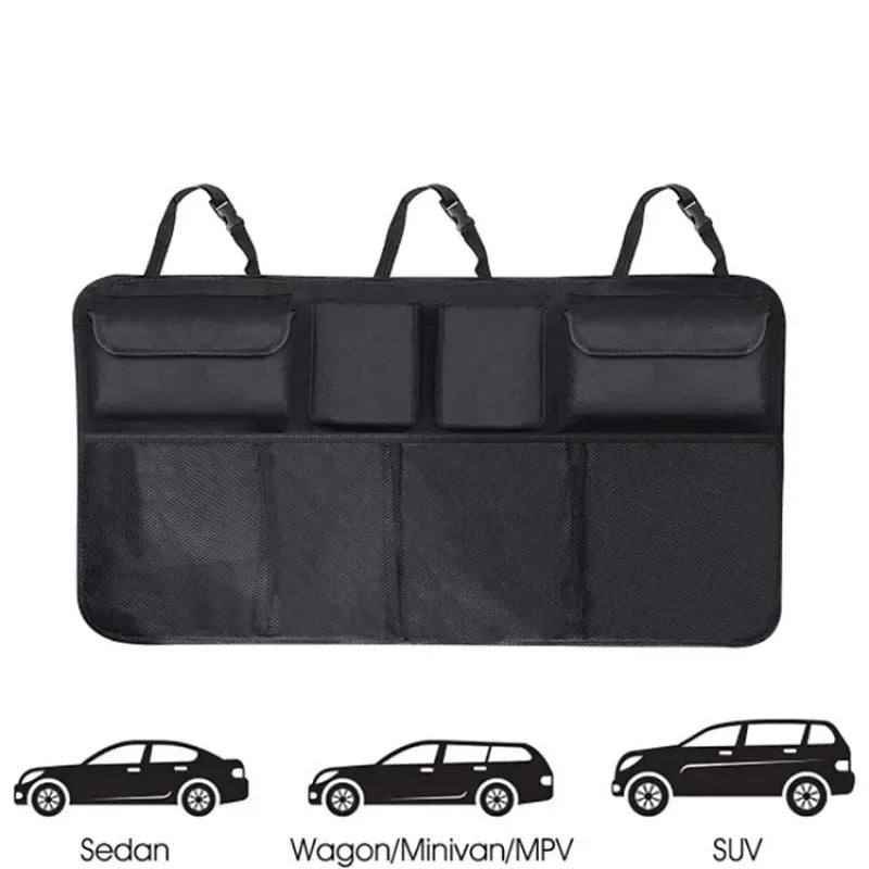 Multi functional Car trunk storage bag SUV car seat back hanging bag Auto storage mesh bag Car interior storage Accessories
