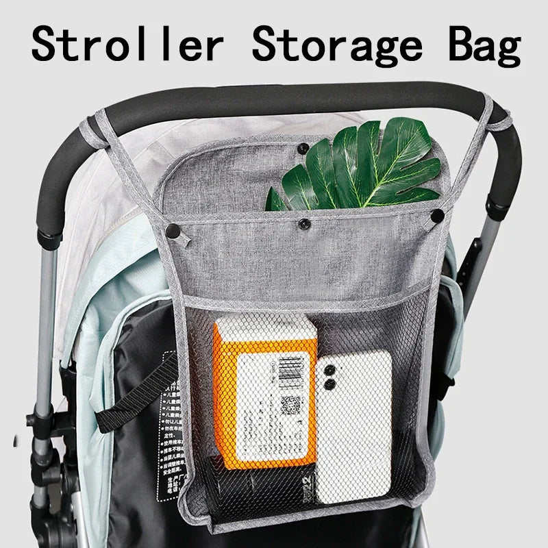 Multi-Function Mesh Design Storage/Bag Baby Cart Hanging Bag Large-Capacity Double Pocket Storage Bags Baby Supplies Storage-Bag