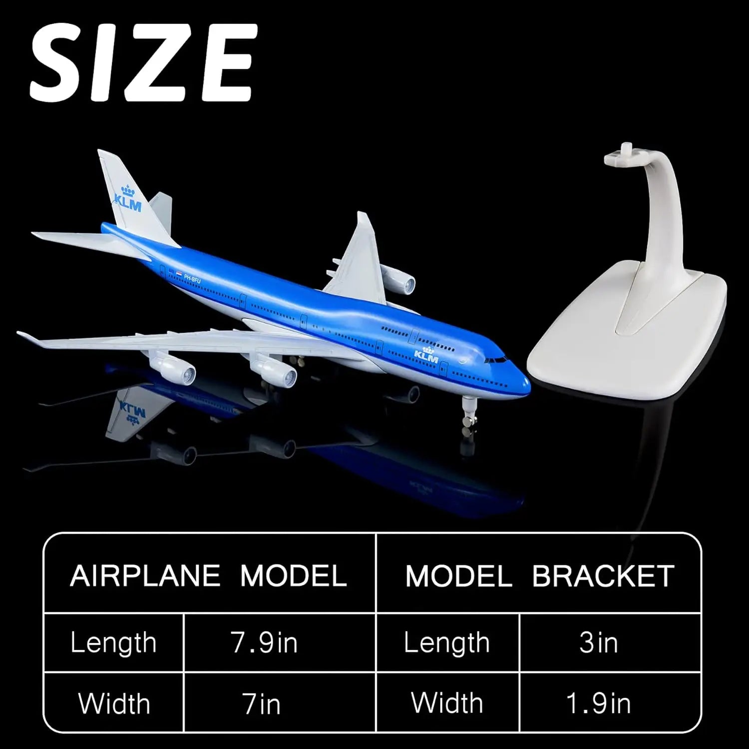 20cm Klm Royal Dutch 747 B747 Scale Airplanes Metal Model Plane Diecast 1/300 Airplane Models Collect Gifts