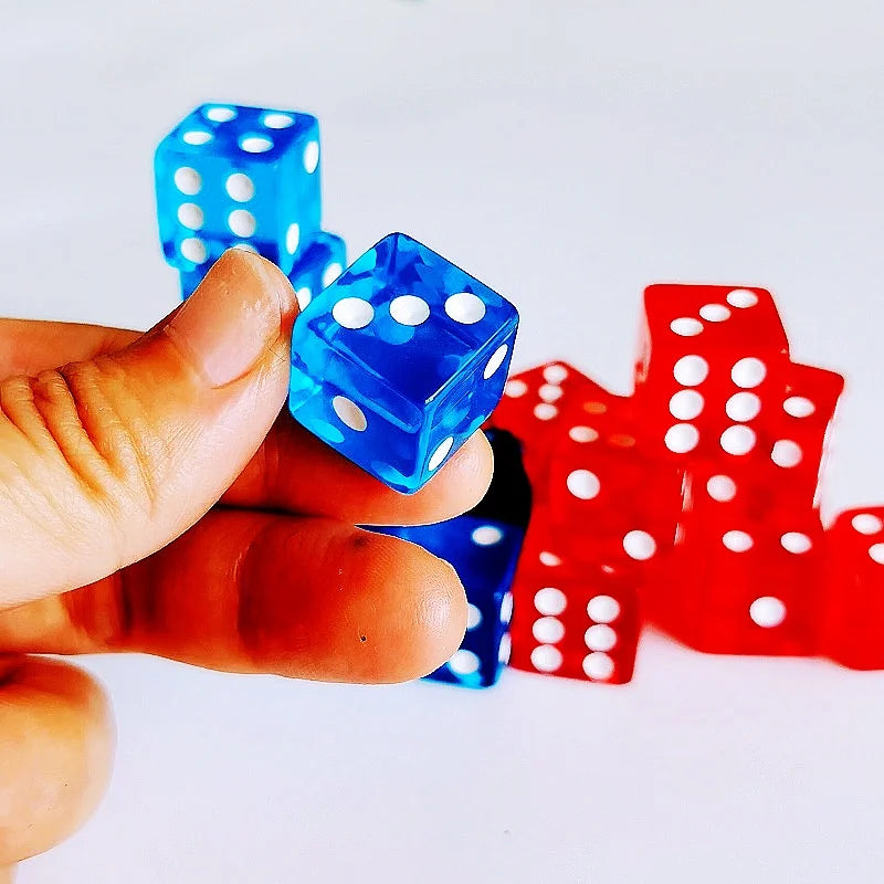 10Pcs Liquid Colored Square Dice 6 Sided D6 Dice Set 6 Faces 16mm Casino Game Dice With Square Edges Dice For Pub Board Game