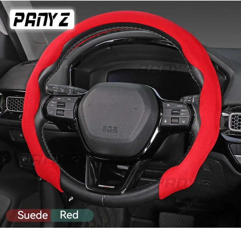 Hot Sale Car Steering Wheel Cover Suede Sweat-Absorbing Anti-Slip Ultra-Thin Handlebar Cover All-Season Universal Plush Half Set