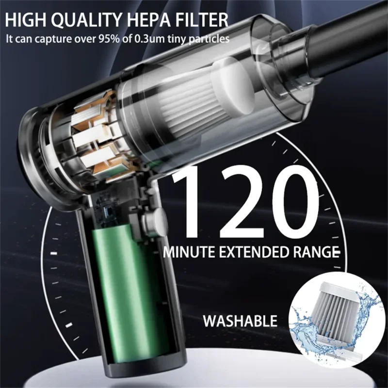 Car vacuum cleaner with high suction power for car use, 2026 new model for easy suction, handheld small mini car for home use