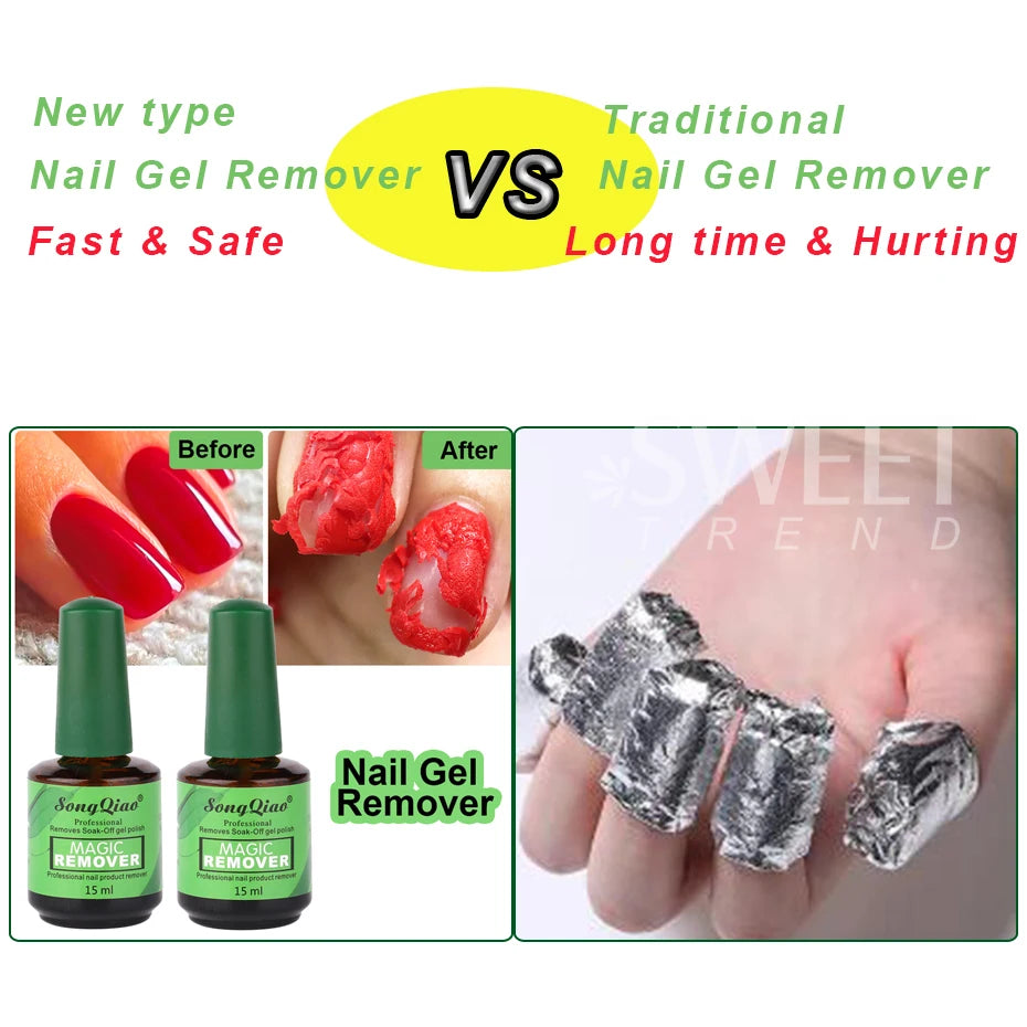 1/2/3pcs 15ml Nail Remover Burst Gel Polish Magic Fast UV LED Soak Off Function Gel Nail Art Removal Gel Varnish Manicure Tools
