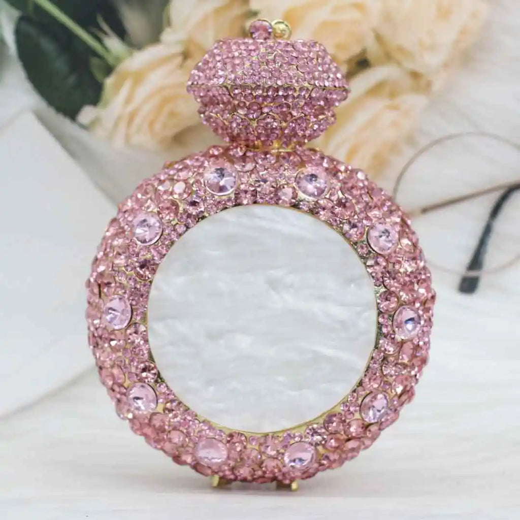 New Design Big Diamond Ring Bag Women Clutch Purse Bridal Wedding Rhinestone Evening bags lady handbags Silver and gold