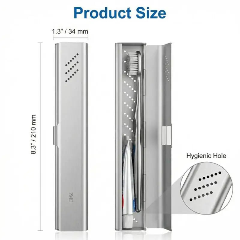 § Empty Aluminum Toothbrush Travel Case, Portable Travel Toothbrush Holder, Durable Manual Tooth Brush Box Container