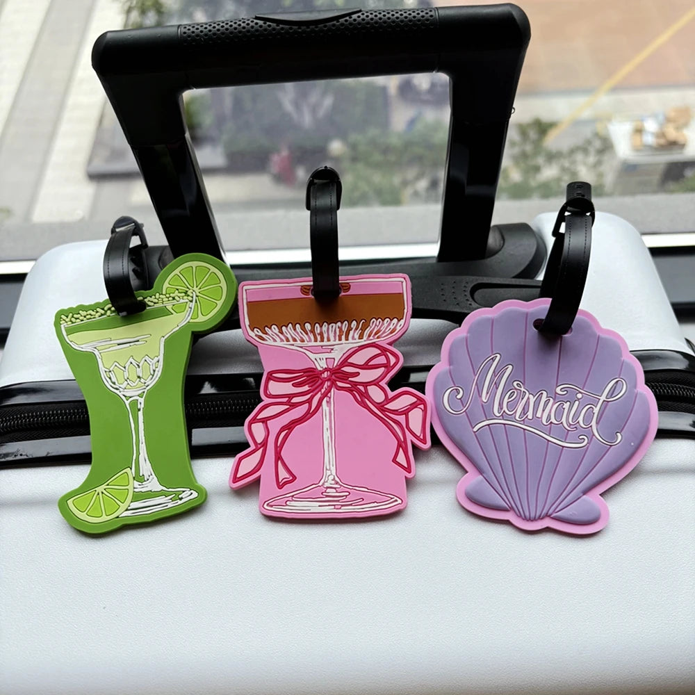 1Pc Bow Shell Cup Style Luggage Tag Pendant Bag Anti-Loss Tag Luggage Tag with Information Writing Anti-Loss Accessories