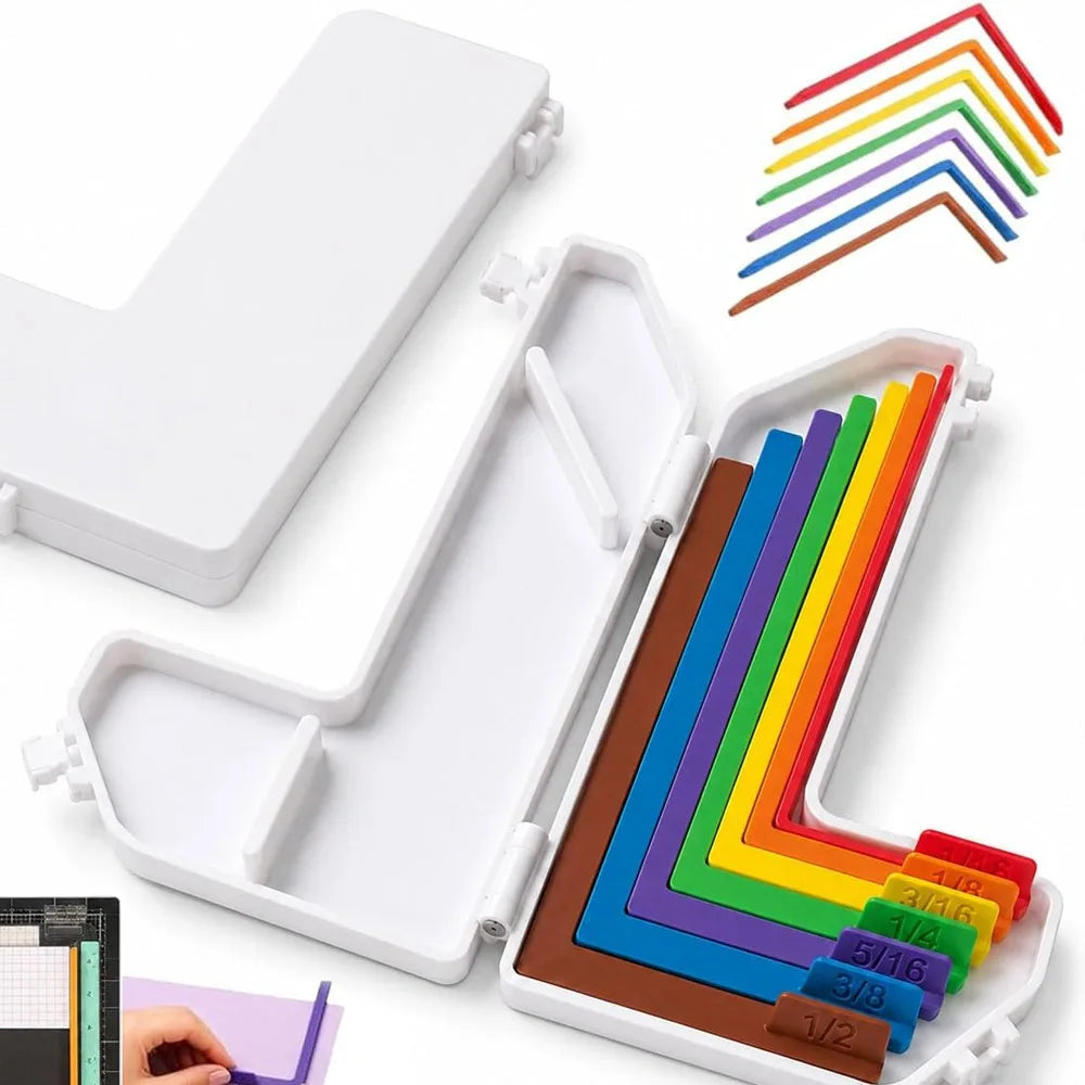 Papercraft Alignment Guide Set Includes Storage Box 7 Edge Precision Laminated Spacers Color Coded Card Making Scrapbooking DIY