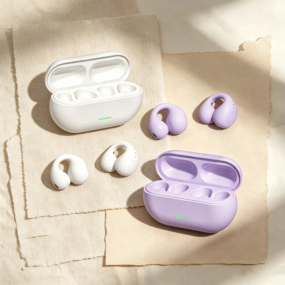 New Ear Clip Wireless Bluetooth V5.3 Headphones HIFI Stereo Music Game Noise Cancelling Earphone Sport Earbuds