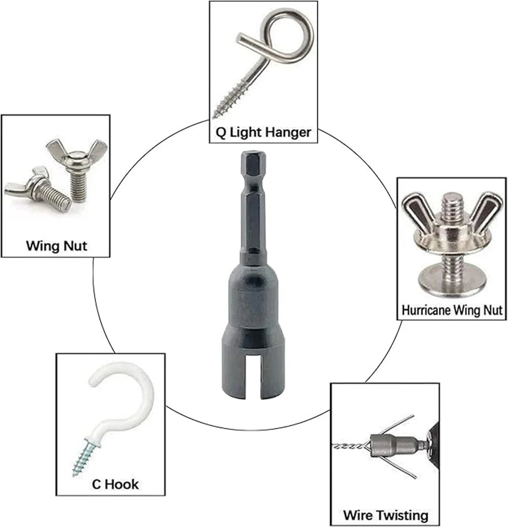 Atural color Slotted Butterfly Hole Socket Wrench Wing Nut Socket Tool 65mm Hexagonal Handle Electric Screwdriver Wrench Tool
