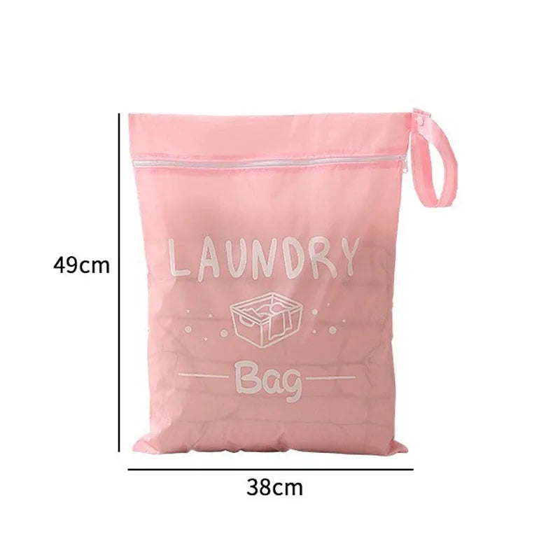 Large Capacity Waterproof Travel Laundry Bag Wet Dry Organizer Pouch with Zipper Hanging Strap Portable Storage Bag
